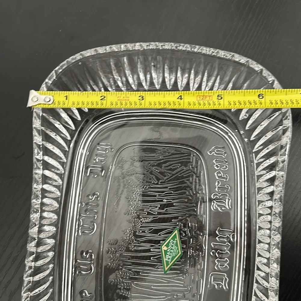 Shannon Crystal Ireland Handcrafted Lead Crystal Give Us This Day Bread Tray